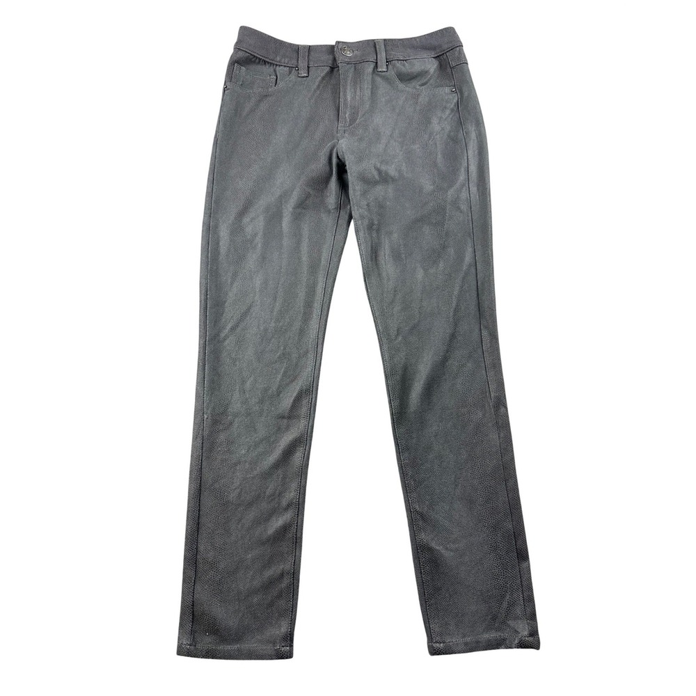 Bianco Jeans Coated Skinny Pants Women 28 Gray‎ Snakeskin Stretch Clubwear Edgy